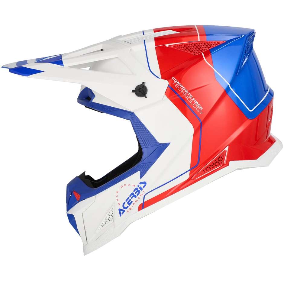 OFFROAD T711 White Red Blue Cross Motorcycle Helmet
