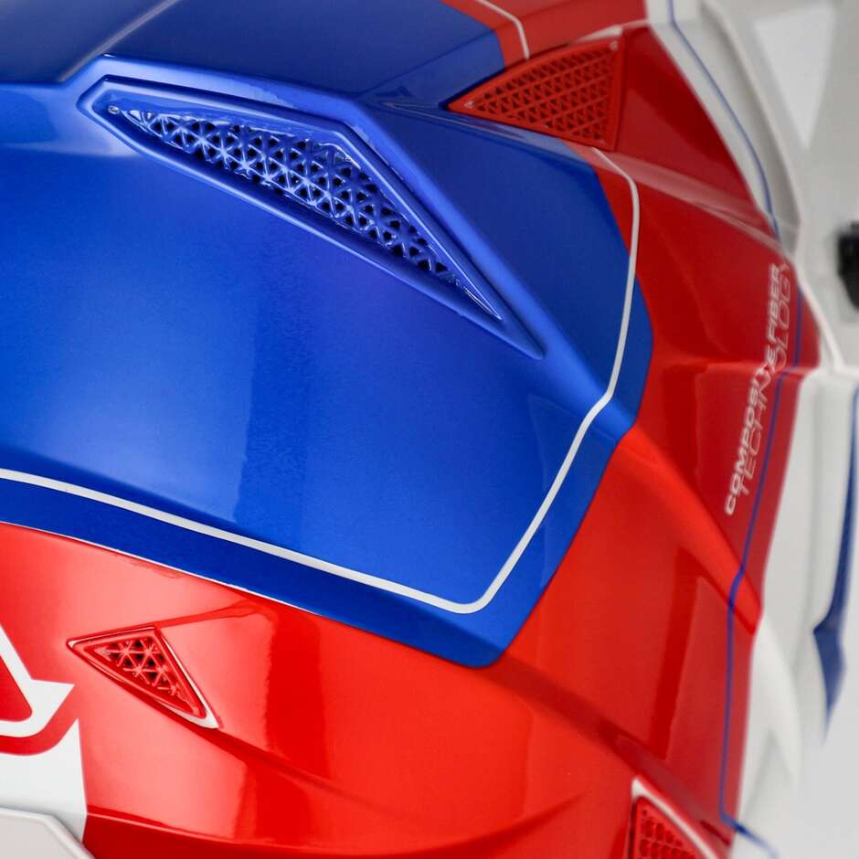 OFFROAD T711 White Red Blue Cross Motorcycle Helmet