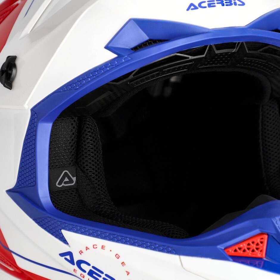 OFFROAD T711 White Red Blue Cross Motorcycle Helmet