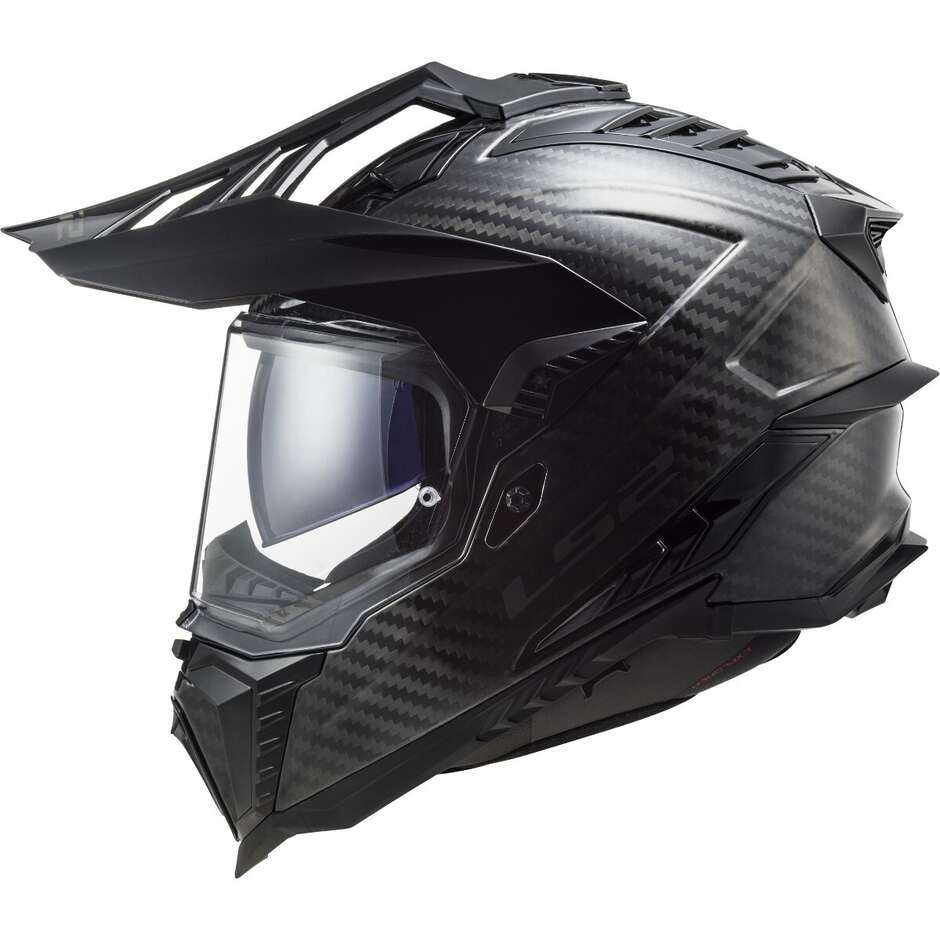 Offroad-Touren-Motorradhelm aus Carbon Ls2 MX701 EXPLORER C Glossy Carbon