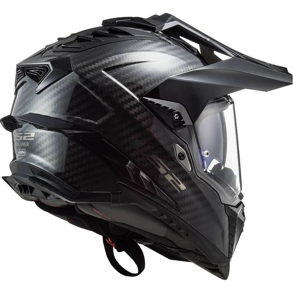 Offroad-Touren-Motorradhelm aus Carbon Ls2 MX701 EXPLORER C Glossy Carbon