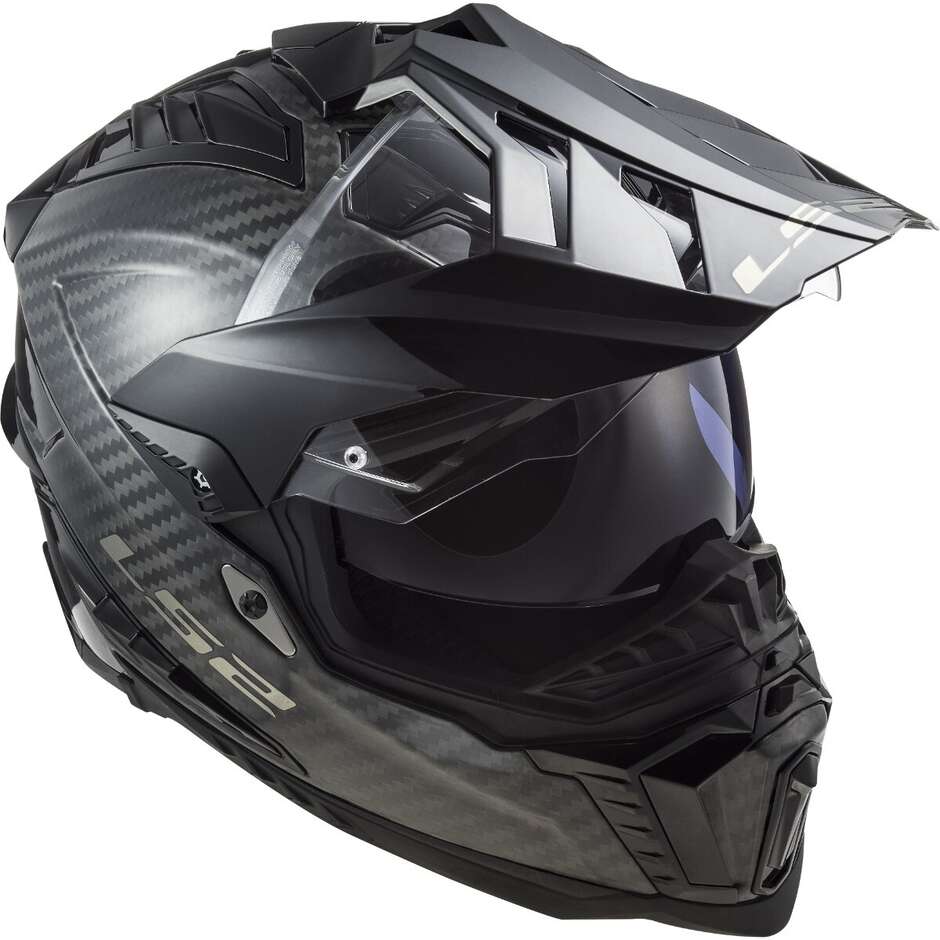 Offroad-Touren-Motorradhelm aus Carbon Ls2 MX701 EXPLORER C Glossy Carbon