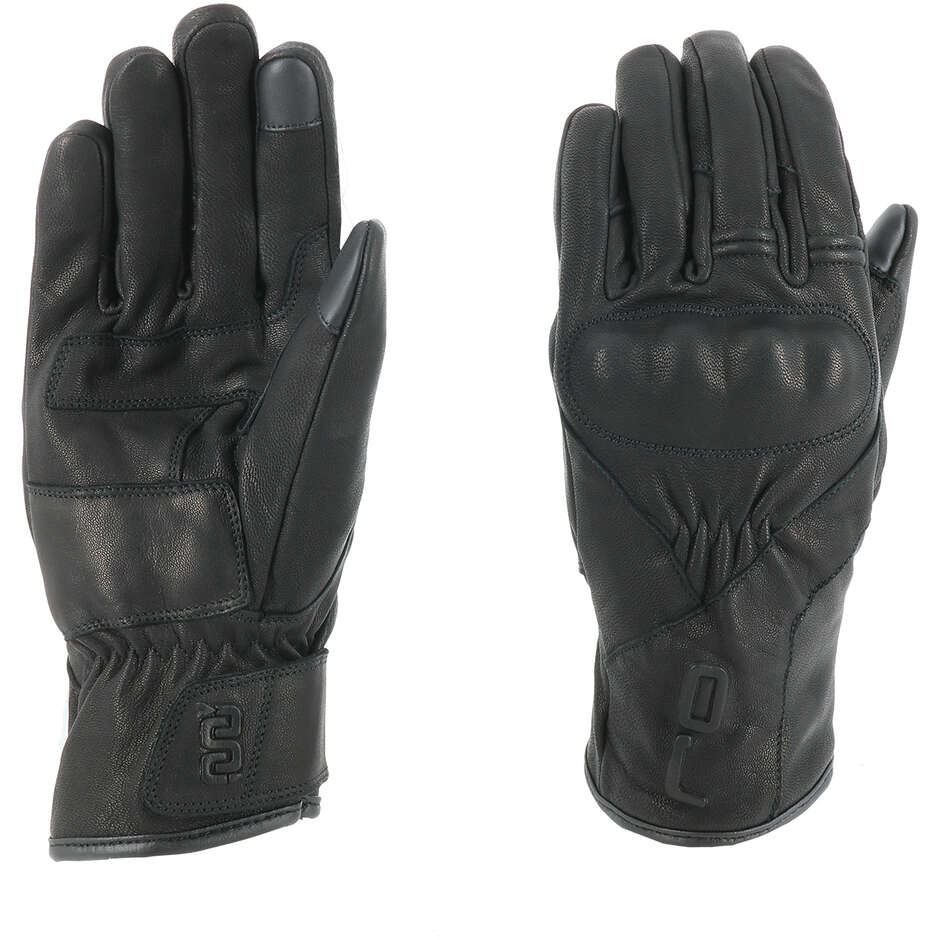 OJ DARK 2.1 Black Leather Motorcycle Gloves