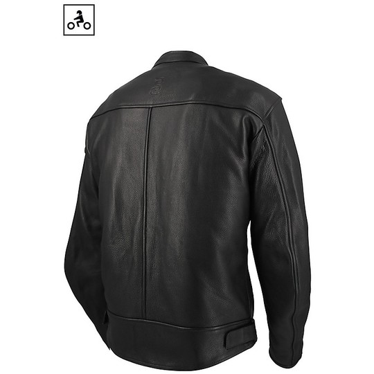 OJ REASON Man Black Leather Motorcycle Jacket