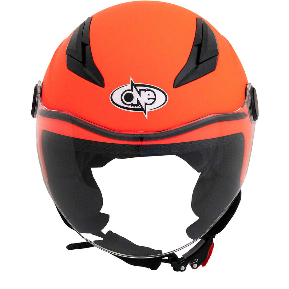 One Junior Jet Motorradhelm für Kinder, Mattorange