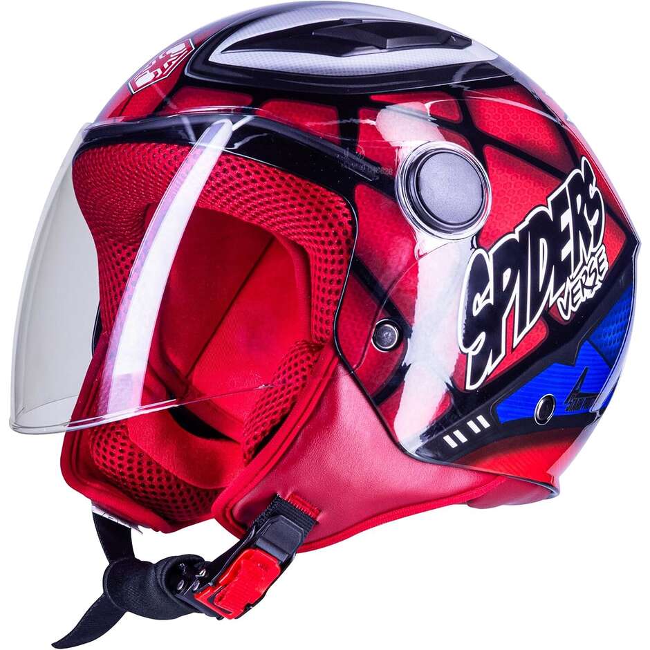 One Junior Spiderman Red Jet Motorcycle Helmet
