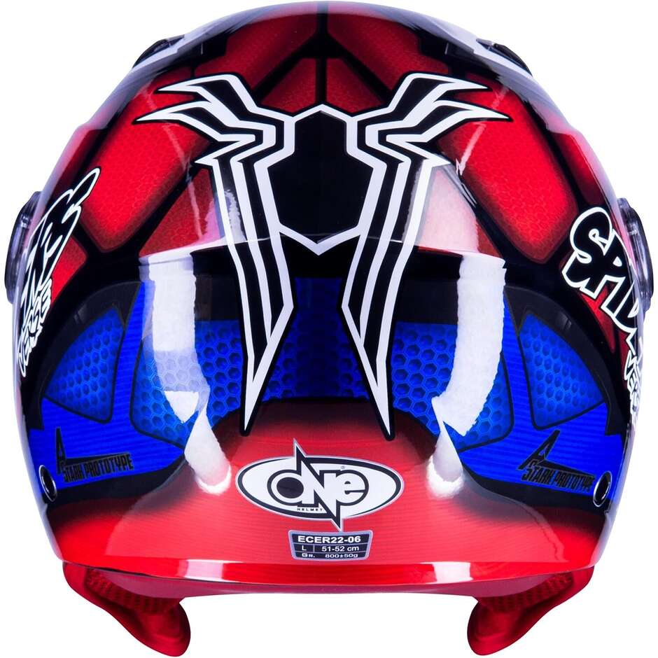 One Junior Spiderman Red Jet Motorcycle Helmet