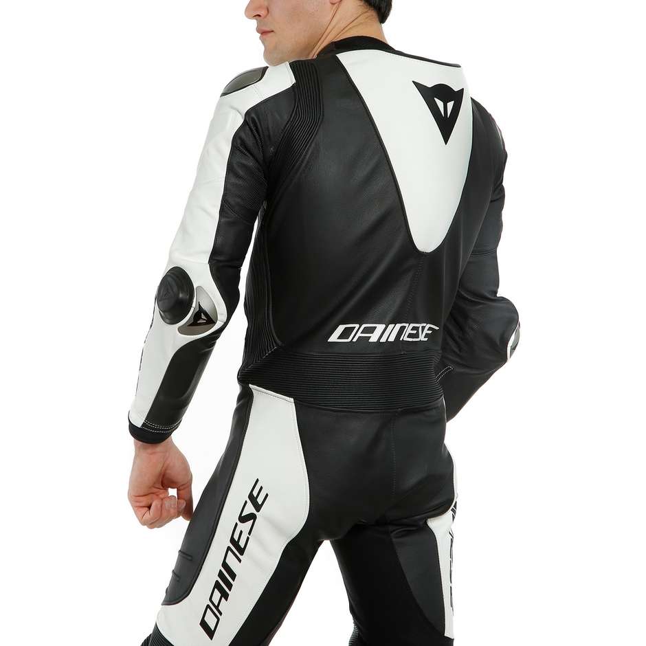 One Piece Moto Racing Leather Suit Dainese LAGUNA SECA 5 1pc Perforated Black White