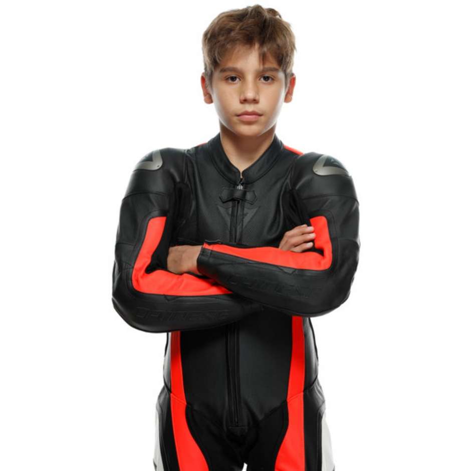 One Piece Professional Child Dainese GEN-Z JUNIOR 1PC Perforated Black Red Fluo Black