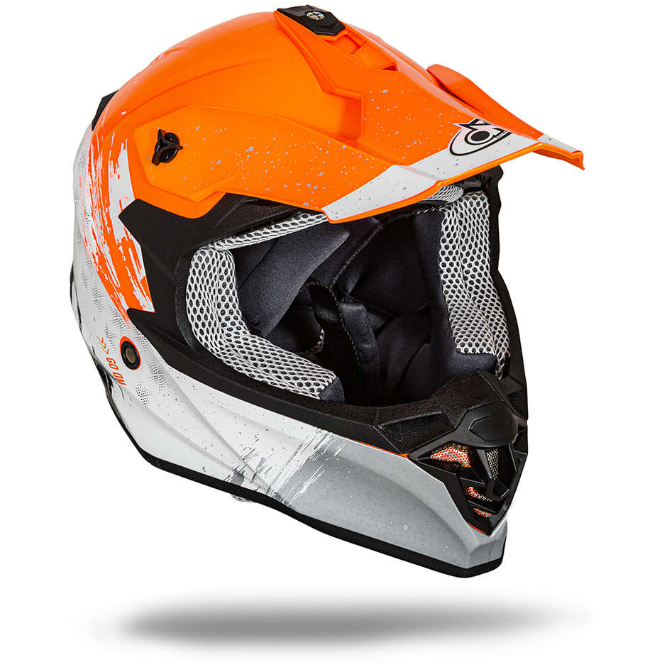 One Tiger 2.0 Cross Enduro motorcycle helmet Orange White