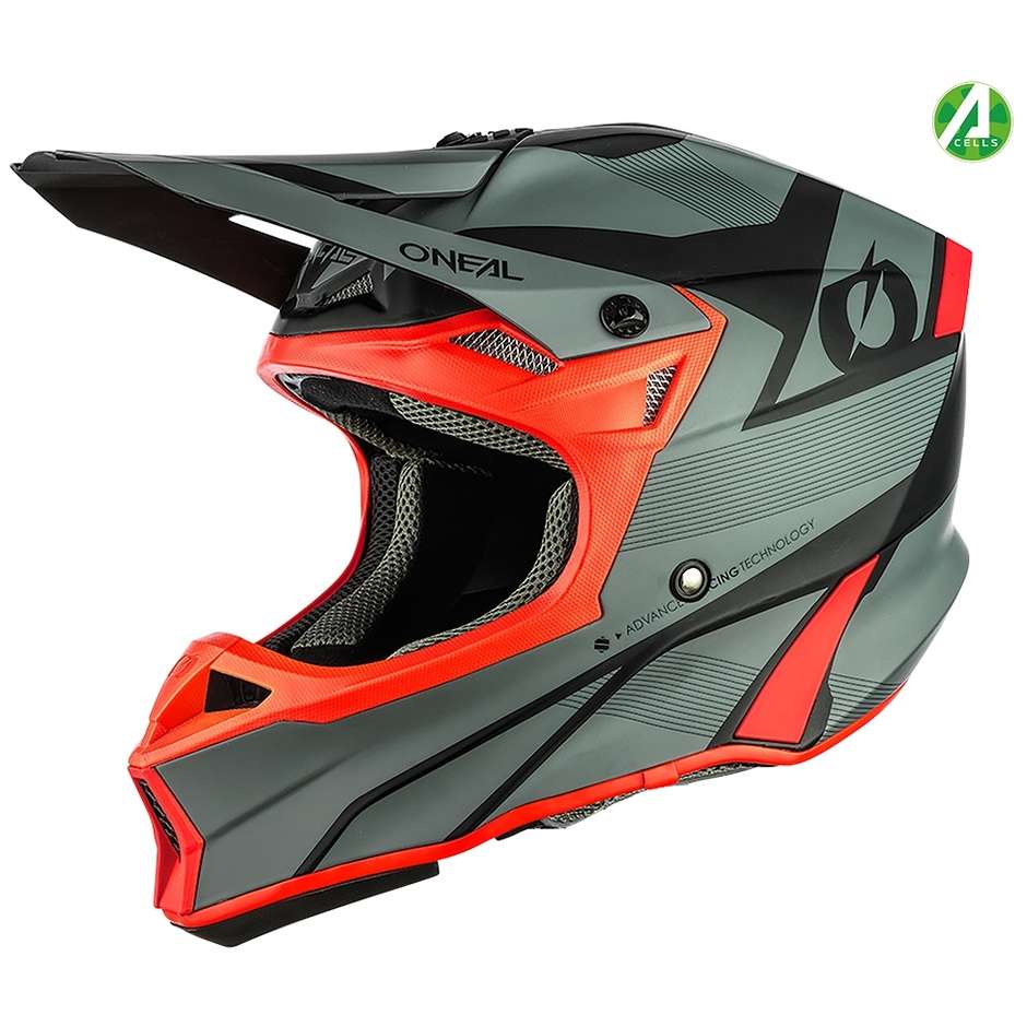 Oneal 10SRS Hyperlite COMPACT Cross Enduro Motorcycle Helmet gray / red