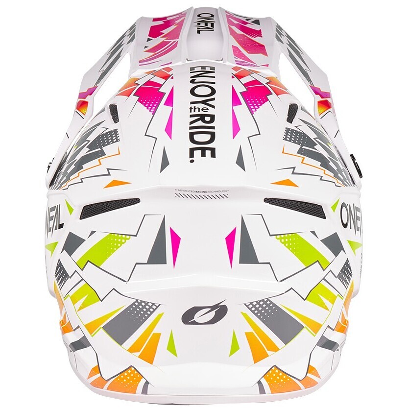 Oneal 1SRS STIXX Kids' Cross Enduro Motorcycle Helmet, White, Multicolor