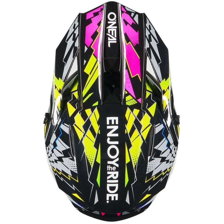 Oneal 1SRS YOUTH STIXX V.27 Kids Motocross Enduro Helmet Black Multi