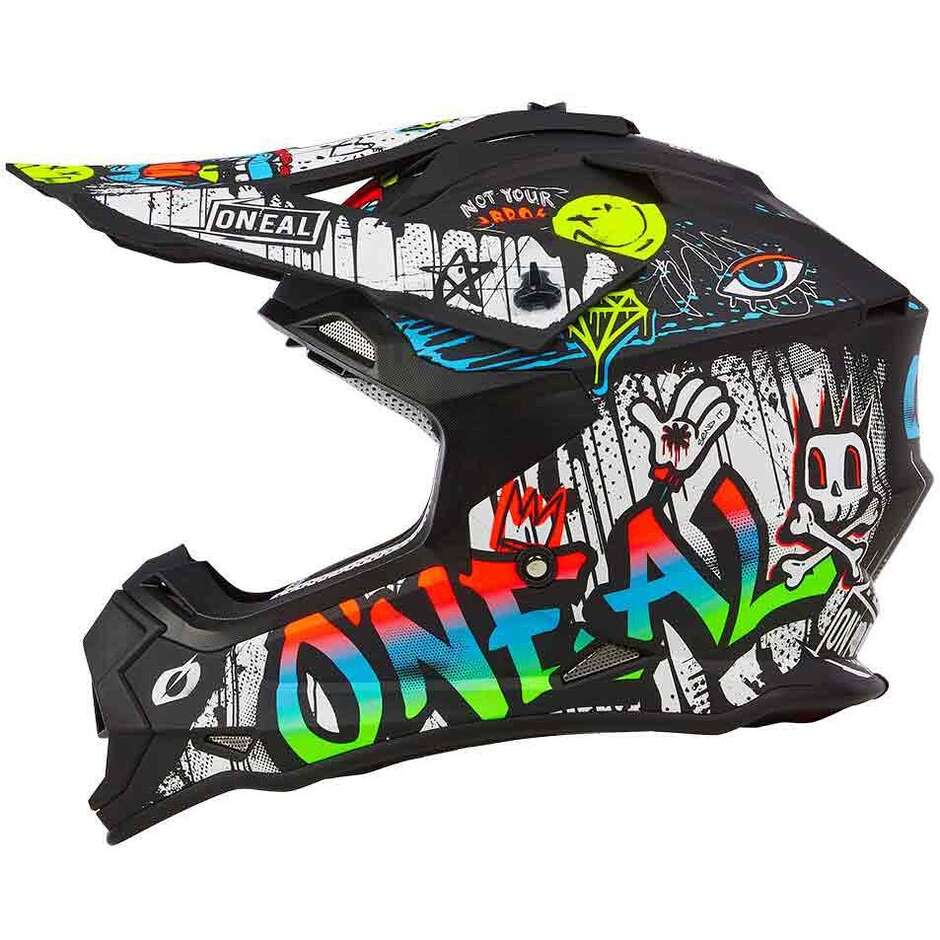 Oneal 2SRS RANCID Cross Enduro Motorradhelm Schwarz/Weiß