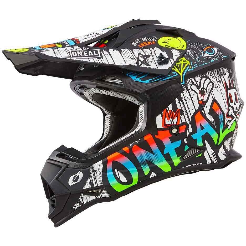 Oneal 2SRS RANCID Cross Enduro Motorradhelm Schwarz/Weiß