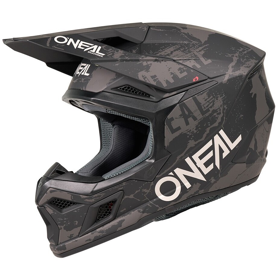 Oneal 3SRS ACID V.27 Schwarz-Grau Motorrad-Cross-Enduro-Helm