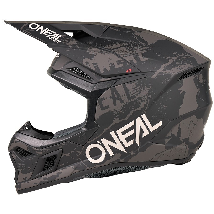 Oneal 3SRS ACID V.27 Schwarz-Grau Motorrad-Cross-Enduro-Helm