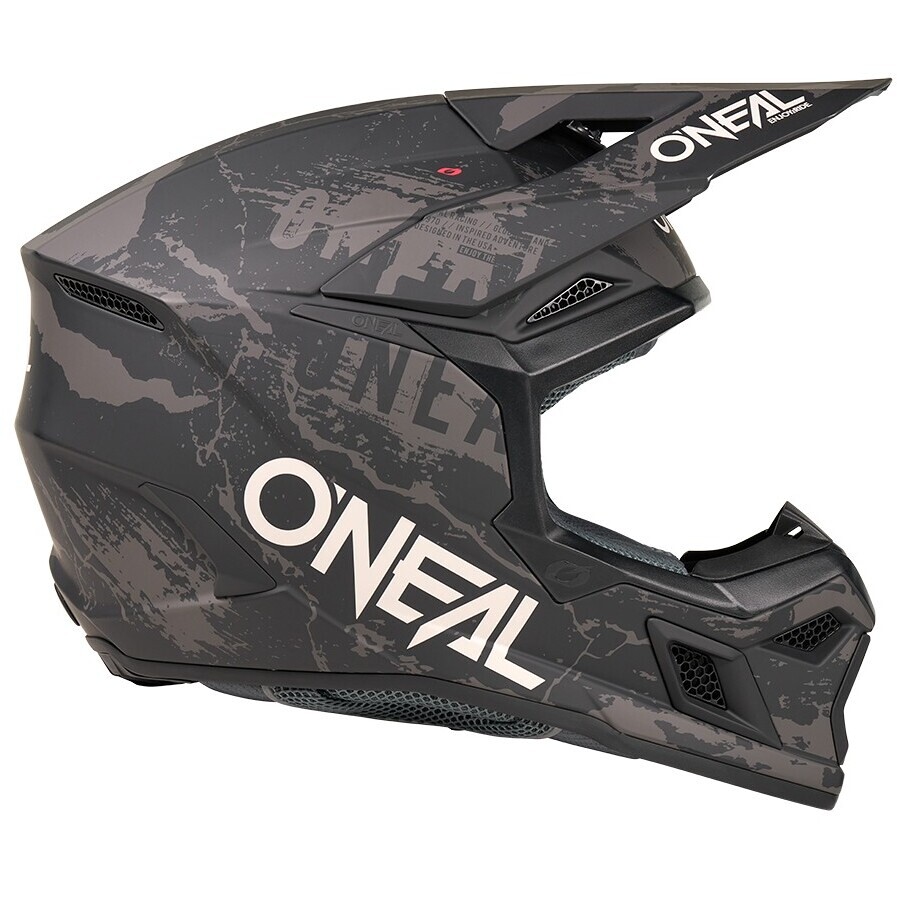 Oneal 3SRS ACID V.27 Schwarz-Grau Motorrad-Cross-Enduro-Helm