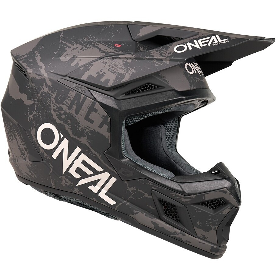Oneal 3SRS ACID V.27 Schwarz-Grau Motorrad-Cross-Enduro-Helm