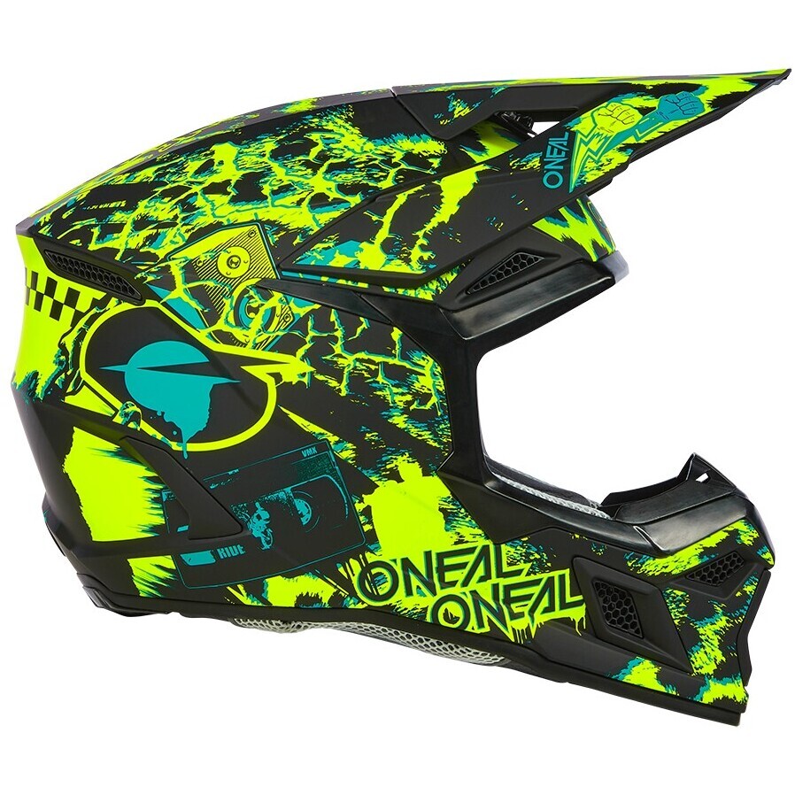 Oneal 3SRS ASSAULT Cross Enduro Motorcycle Helmet Black/Neon Yellow