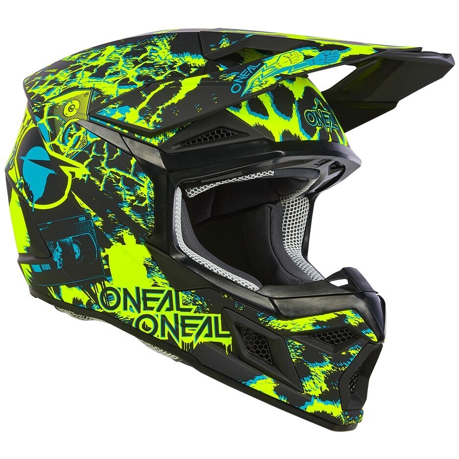 Oneal 3SRS ASSAULT Cross Enduro Motorcycle Helmet Black/Neon Yellow