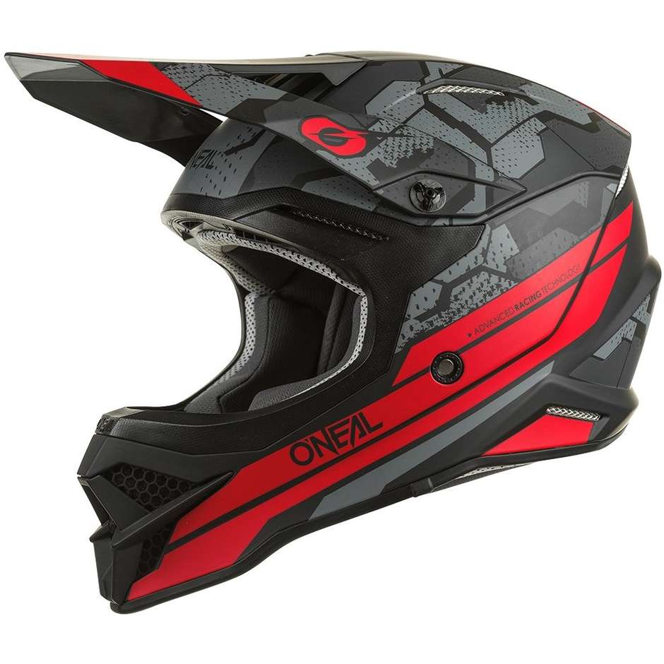 Oneal 3Srs CAMO V.22 Cross Enduro Motorcycle Helmet Black Red