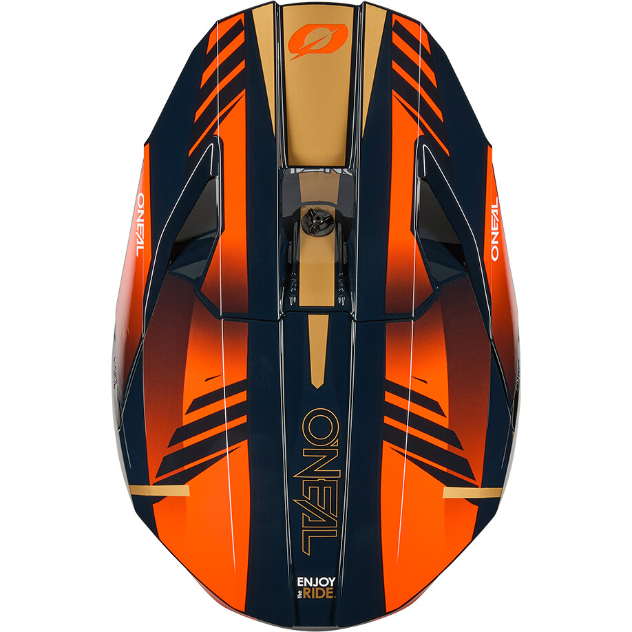 O'NEAL 3SRS HAZE Motocross Enduro Helmet Blue Orange Gold