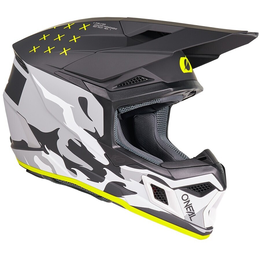 Oneal 3SRS HEAT V.27 Black Gray Motorcycle Cross Enduro Helmet