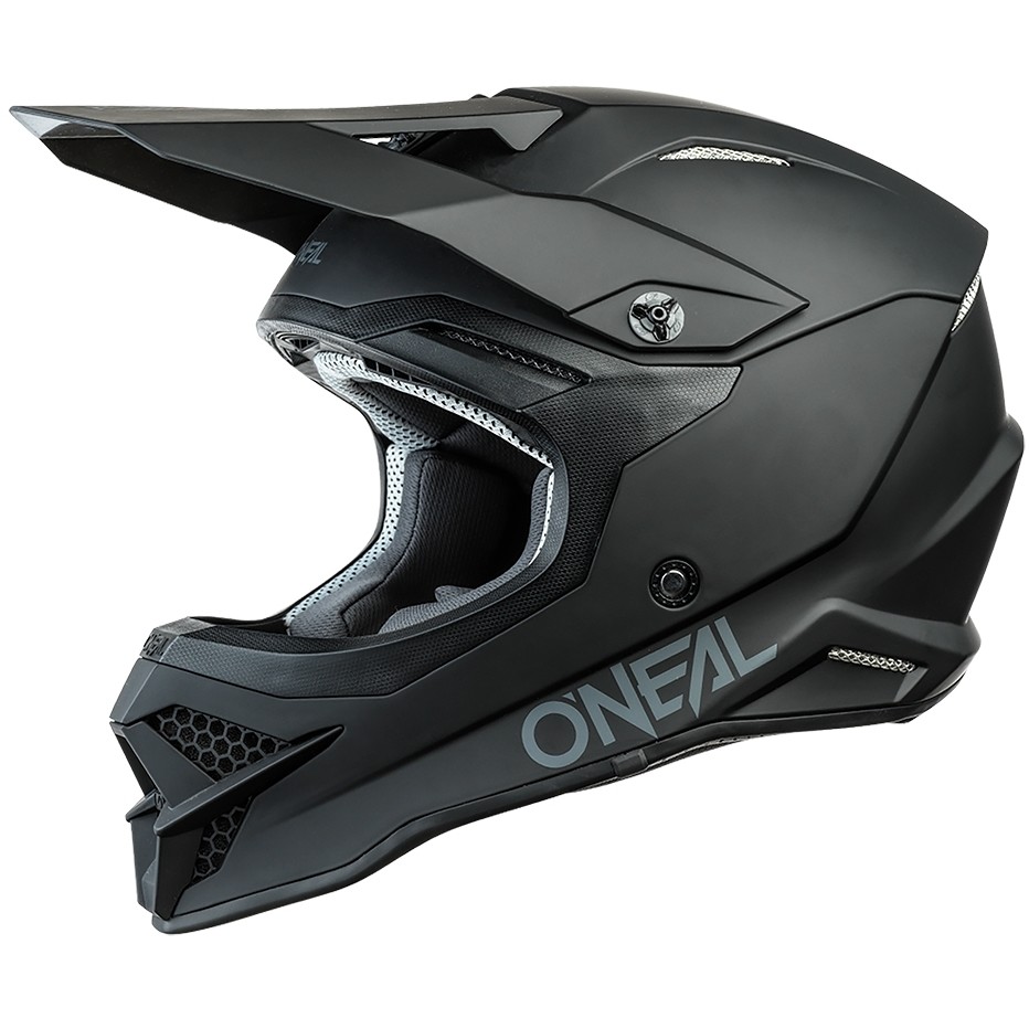 Oneal 3Srs Helm Solid Black Cross Enduro Motorradhelm