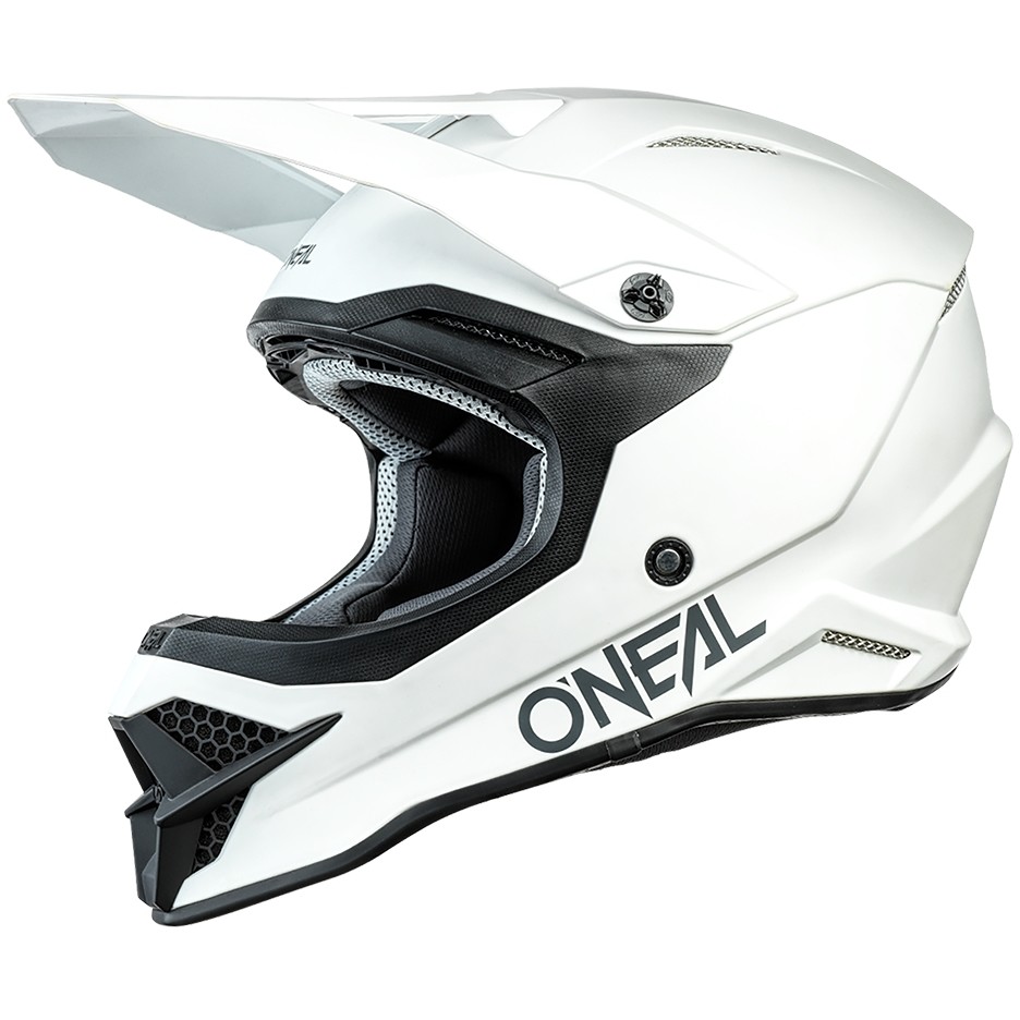 Oneal 3Srs Helm Solid White Enduro Motorradhelm