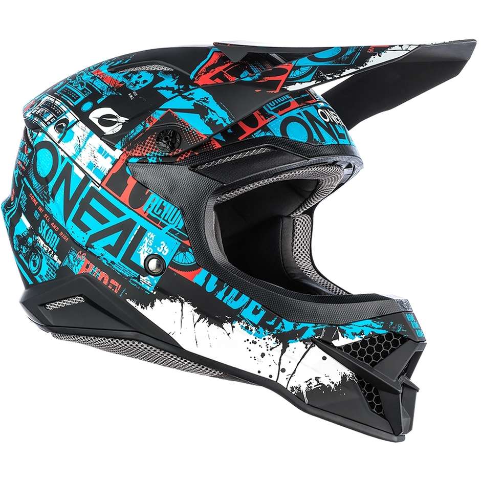Oneal 3Srs Helmet Ride Cross Enduro Motorcycle Helmet Black Blue