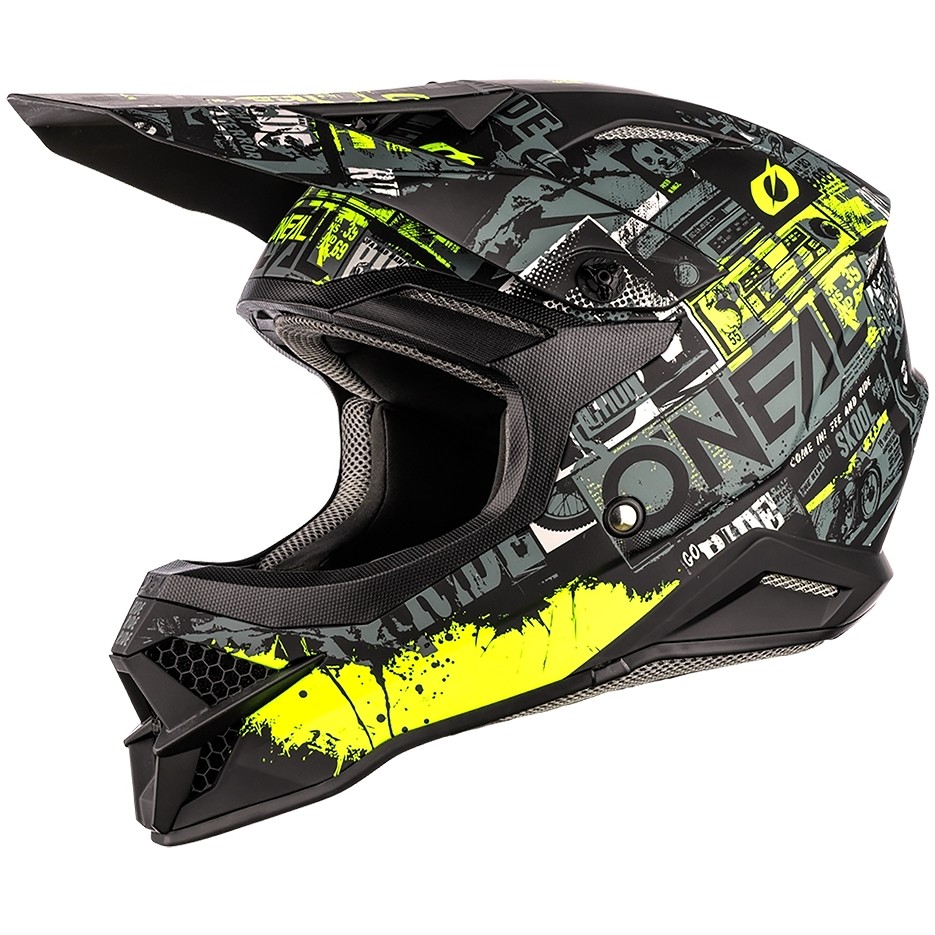 Oneal 3Srs Helmet Ride Cross Enduro Motorcycle Helmet Black Yellow