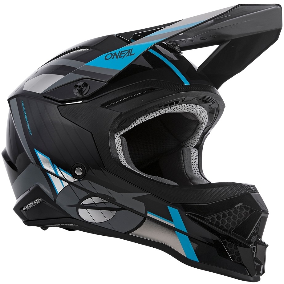 Oneal 3Srs Helmet Vision Cross Enduro Motorcycle Helmet Black Gray Blue