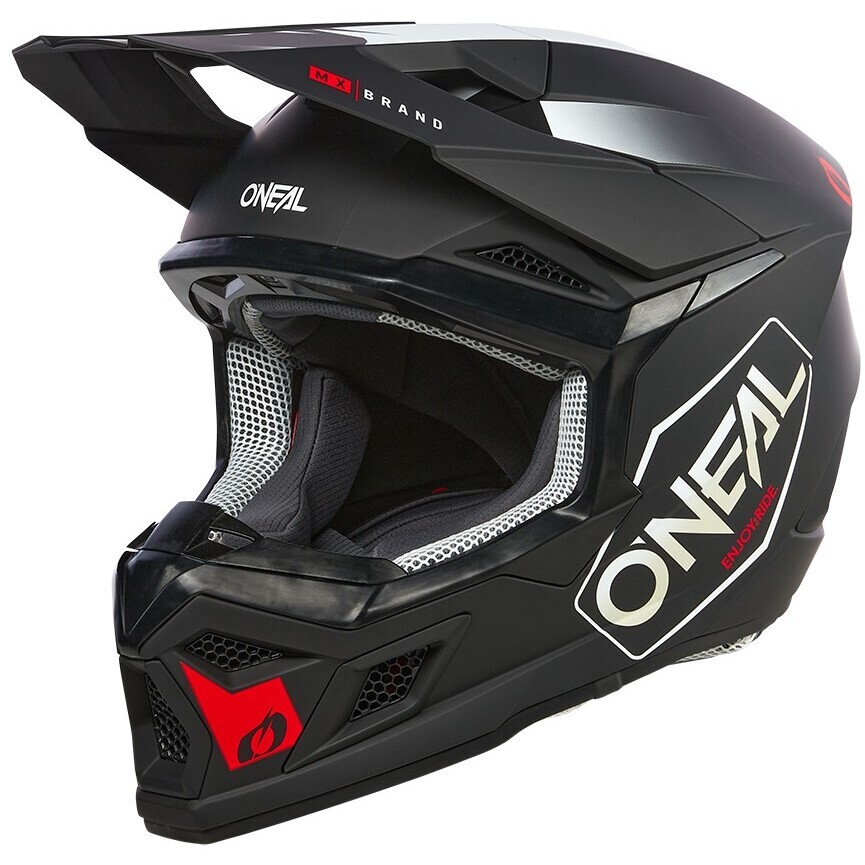 Oneal 3SRS HEXX Cross Enduro Motorcycle Helmet Black/White/Red