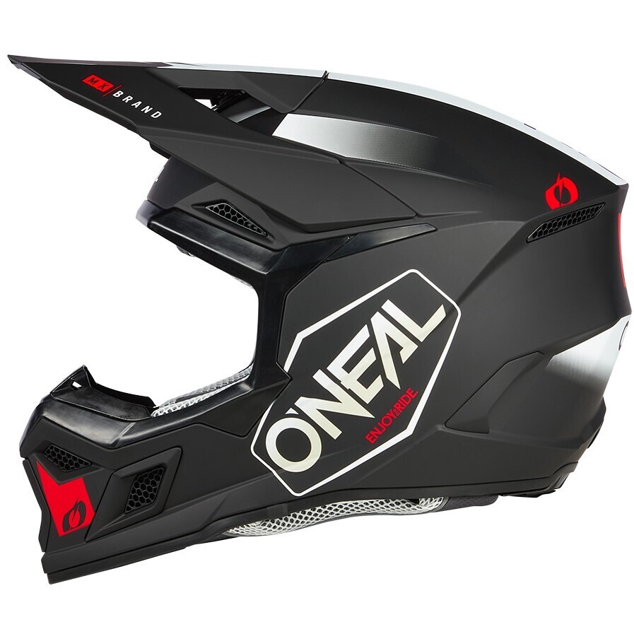 Oneal 3SRS HEXX Cross Enduro Motorcycle Helmet Black/White/Red