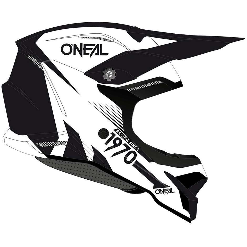 Oneal 3Srs INTERCEPTOR V.22 Cross Enduro Motorradhelm Schwarz Weiß