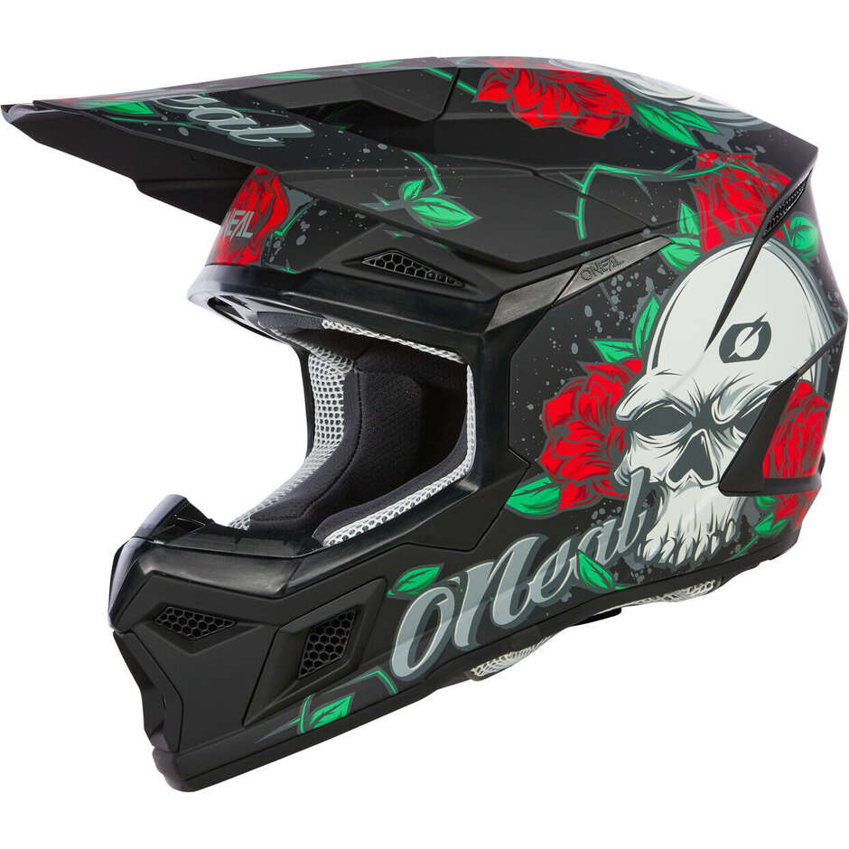 Oneal 3SRS Jugend MELANCIA Kind Cross Enduro Motorradhelm Schwarz/Multi