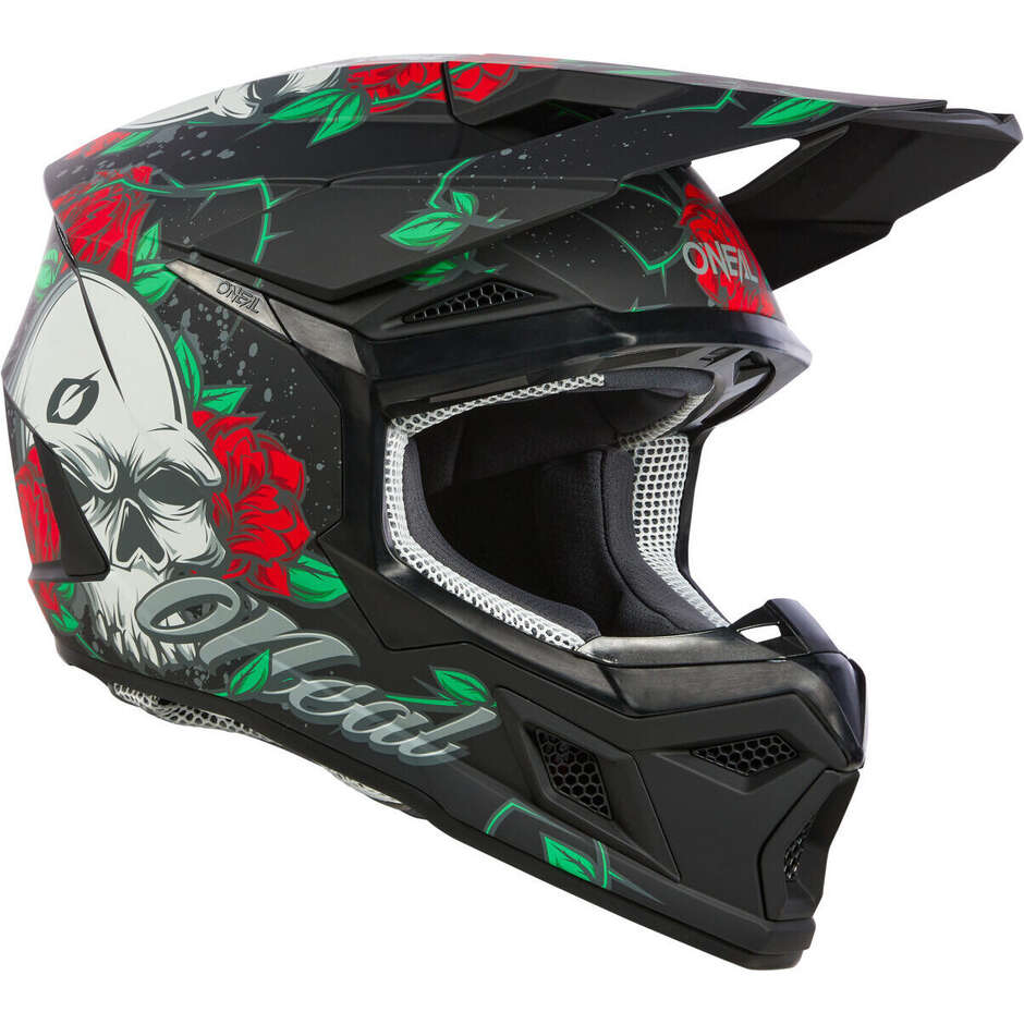 Oneal 3SRS Jugend MELANCIA Kind Cross Enduro Motorradhelm Schwarz/Multi