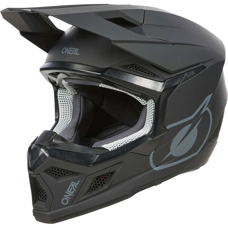Oneal 3SRS Jugend SOLID Kinder Cross Enduro Motorradhelm Schwarz