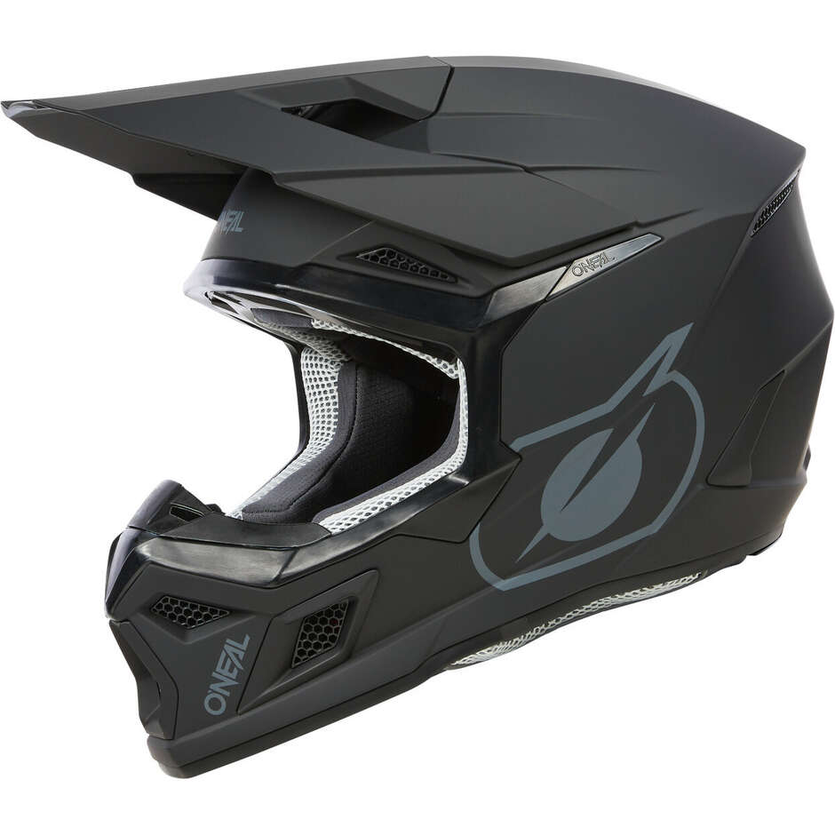 Oneal 3SRS Jugend SOLID Kinder Cross Enduro Motorradhelm Schwarz