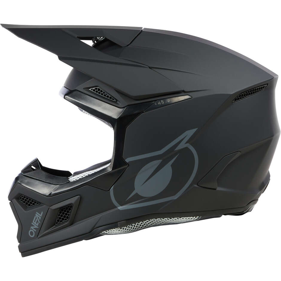 Oneal 3SRS Jugend SOLID Kinder Cross Enduro Motorradhelm Schwarz