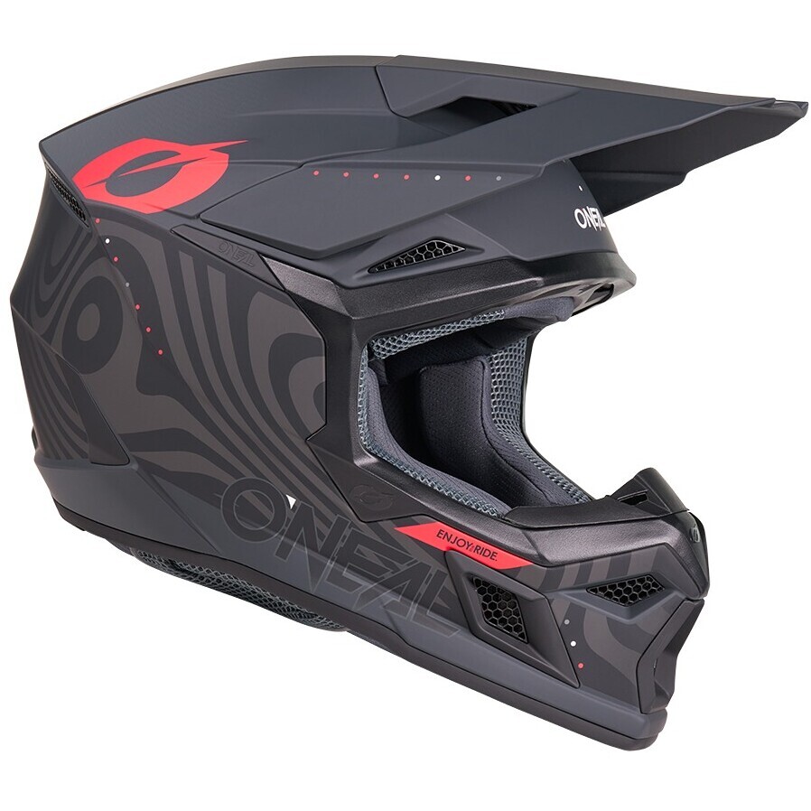 Oneal 3SRS NOVA V.27 Schwarzer Motorrad-Cross-Enduro-Helm