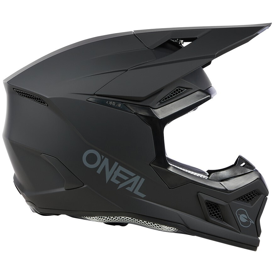 Oneal 3SRS SOLID Black Motorcycle Cross Enduro Helmet