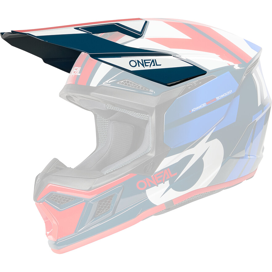 O'NEAL 3SRS Visor for RIDE Helmet Blue White Red