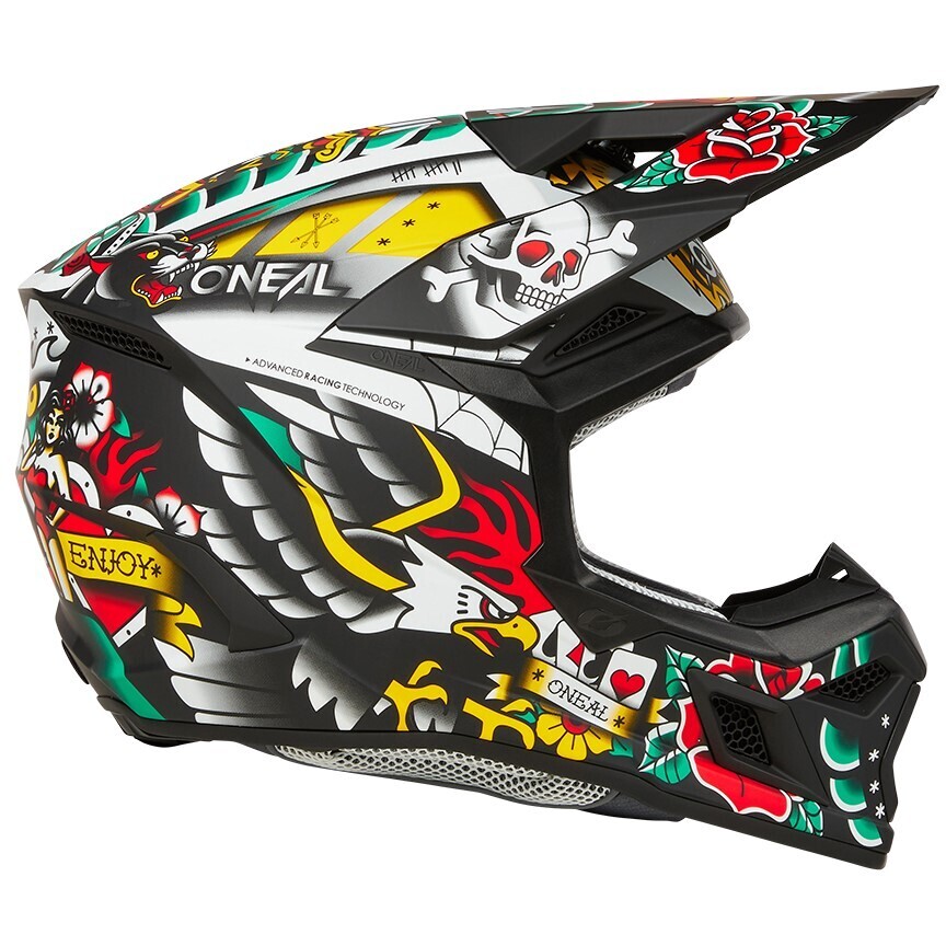 Oneal 3SRS Youth Inked Multi Kinder-Cross-Enduro-Motorradhelm