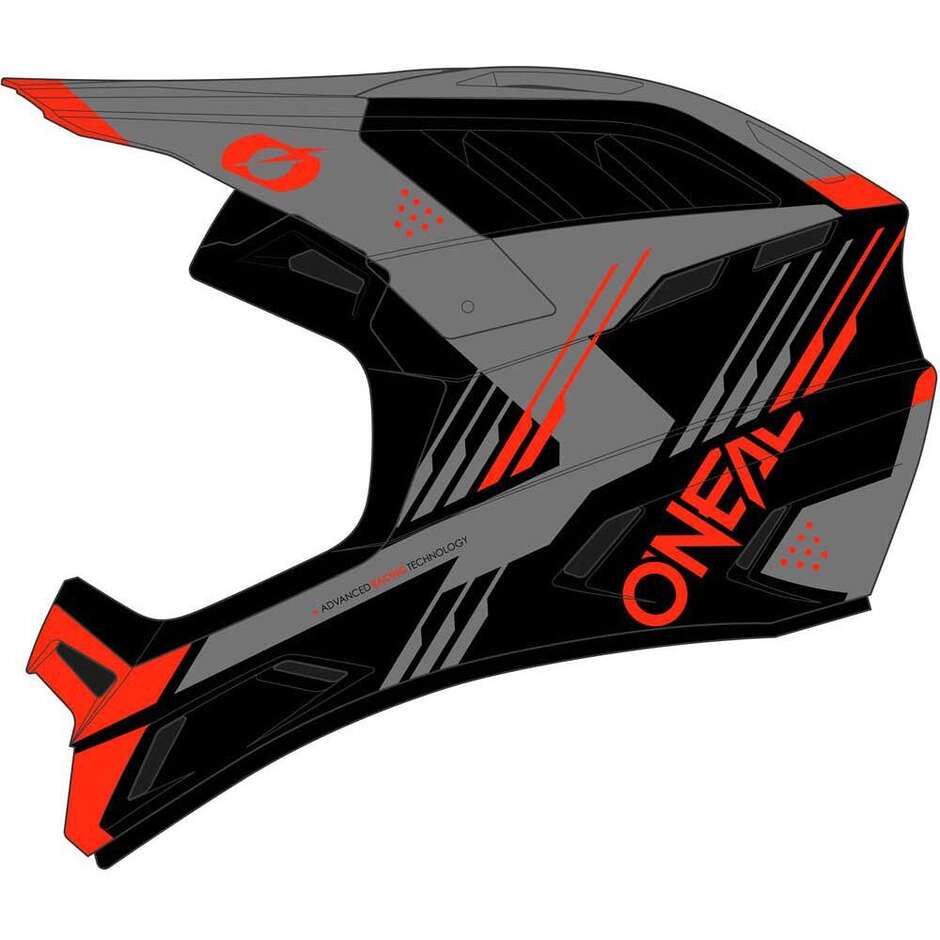 Oneal BACKFLIP STRIKE Full Face MTB Bike Helmet Black/Grey/Red