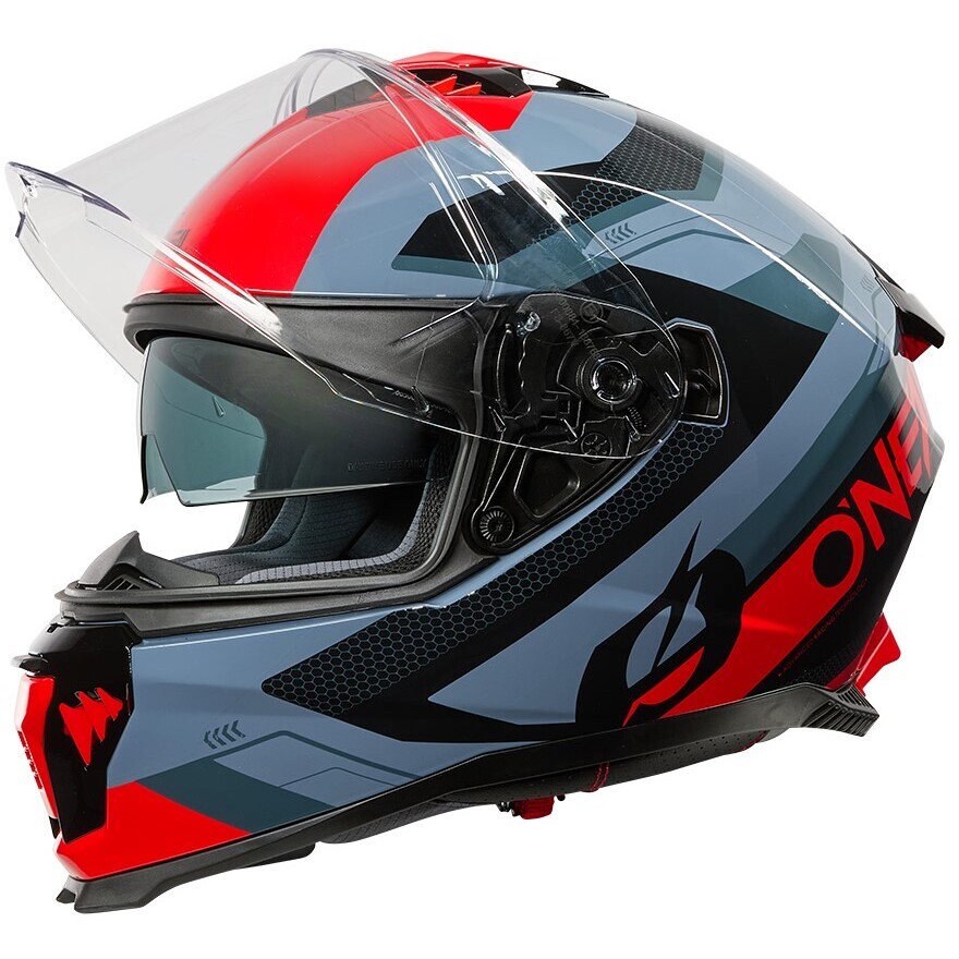 Oneal Challenger Exo Integral-Motorradhelm Schwarz Grau Rot V.25