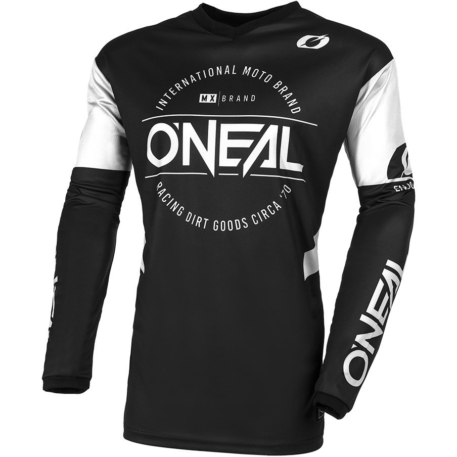 Oneal ELEMENT Jersey BRAND V.23 Cross Enduro Motorcycle Jersey Black White