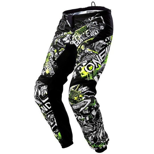 Oneal Element Pant Attack Moto Pants Enduro Black Green