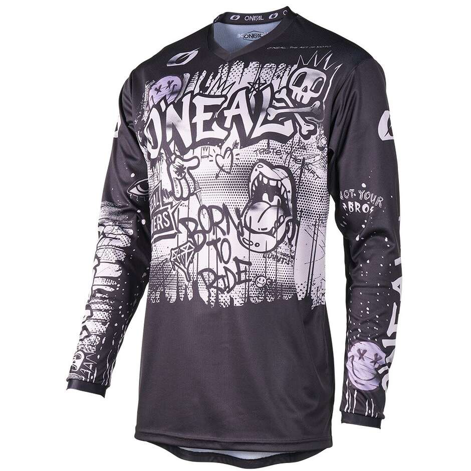 Oneal ELEMENT RANCID Kids' Cross Enduro Jersey Black/Grey